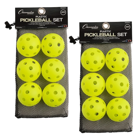 Champion Sports Recreational Indoor Pickleball Set, 6 Per Set, 2PK PB6INDSET